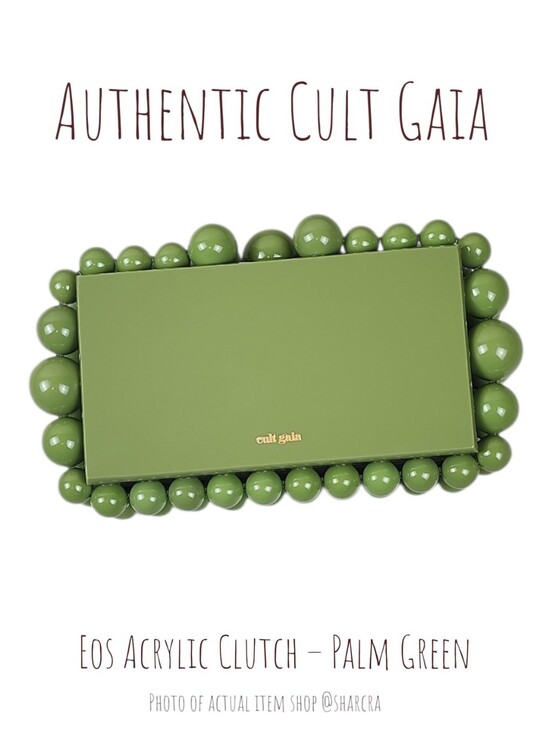 cult gaia Handbags - Authentic Cult Gaia Eos Acrylic Clutch – Palm Green Statement Peice Handbag